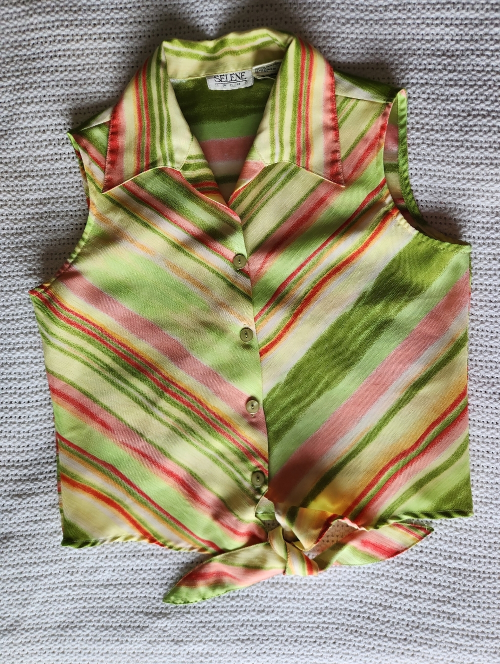 Vintage Selene Sport - Crop Tie Tank Top - Size M